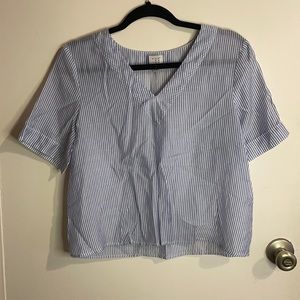 Blue and White Striped Top